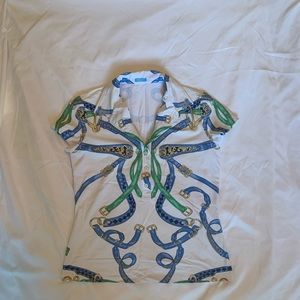 J. McLaughlin Women’s polo belt/chain print MED